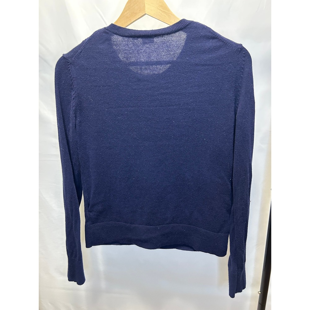 Gap Cardigan Sweater Womens S Navy Blue Excellent Cotton Crew Neck Button Front - Picture 5 of 5